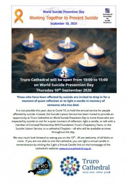 Quiet Day of Reflection for People Affected by Suicide - Truro Cathedral