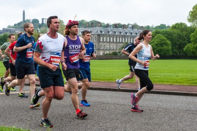 Runners in the Edinburgh Marathon