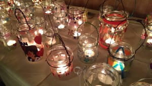 Candle jars in memory of our beloved children.
