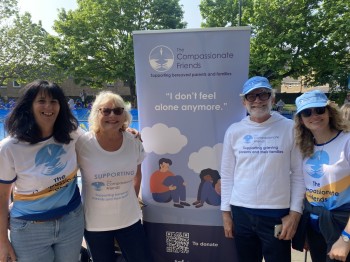 Carolyn, Sue, Stephen and Annabelle ready to cheer on Jack.
